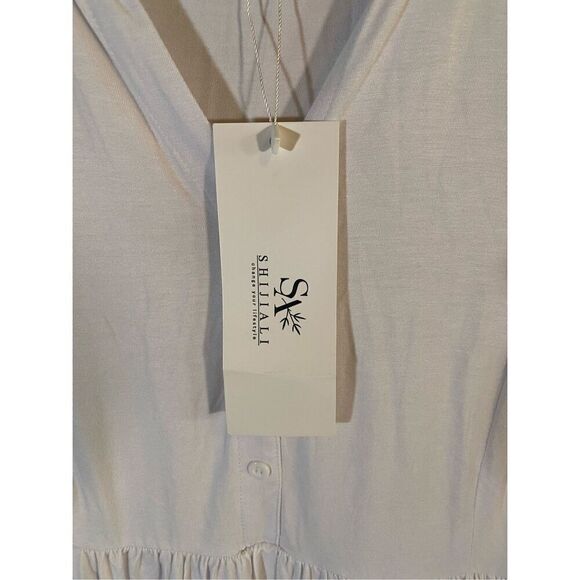 NWT Shijiali V-Neck Button Top - Picture 3 of 7
